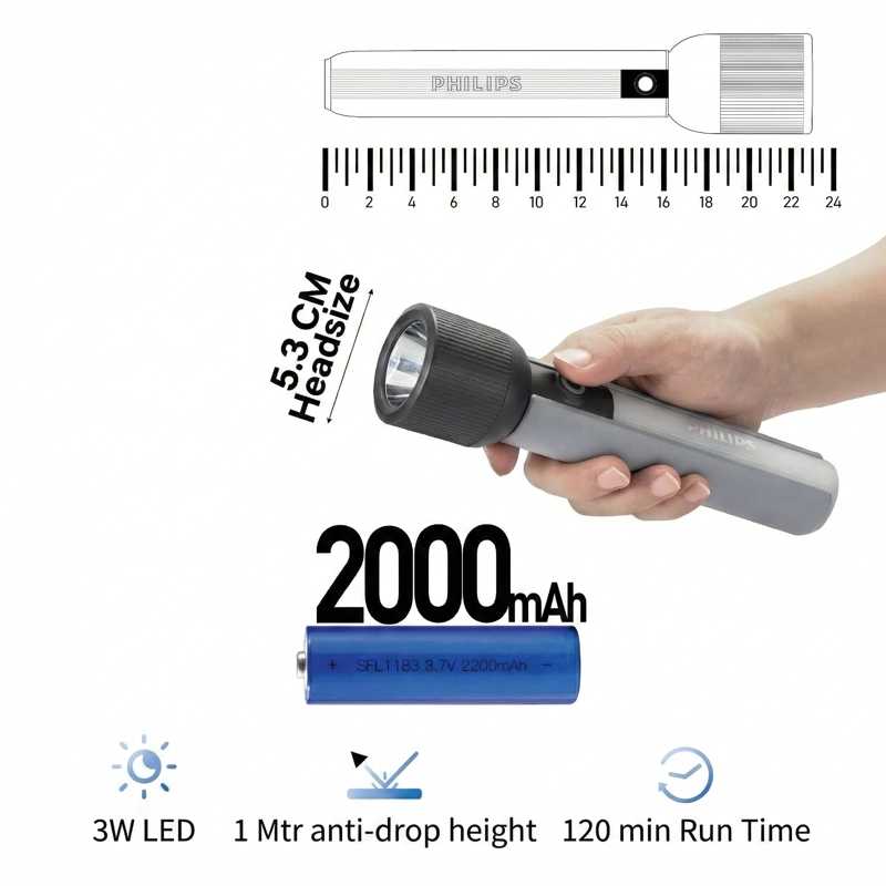 LINTERNA LED RECARGABLE 400LM 3W SFL1183R/56/ PHILIPS - 5
