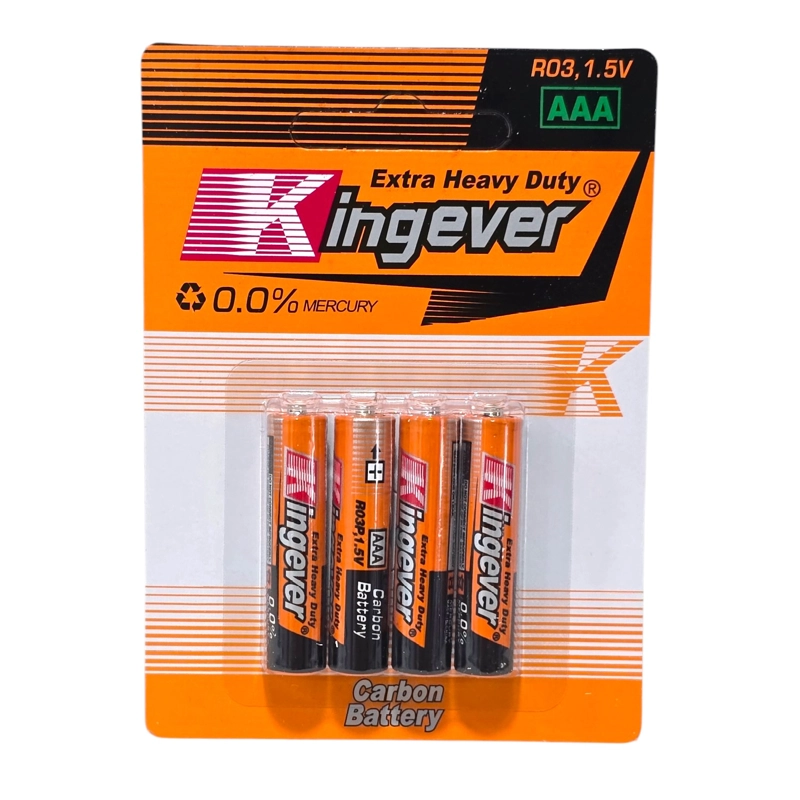 PACK 4 PILAS KINGEVER AAA CARBON BATTERY R03 - 1