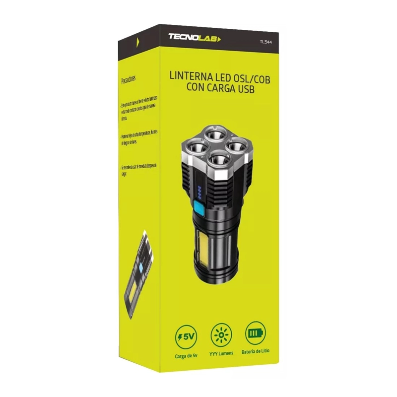LINTERNA TECNOLAB DE MANO 4+1 LED COB TL544 - 3