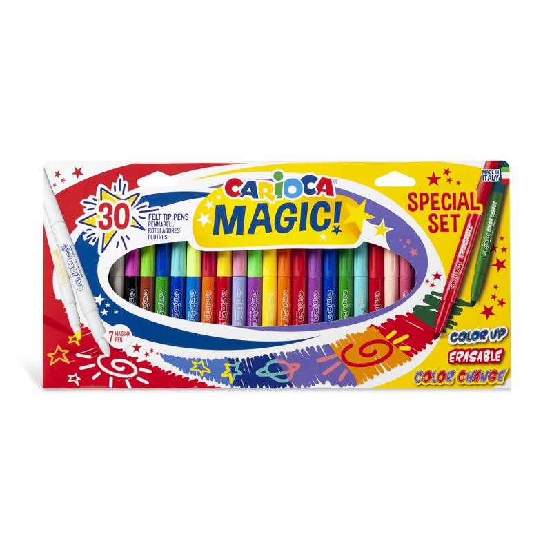 PLUMONES CARIOCA MAGIC SPECIAL SET 30 UNIDADES 3 EFECTOS - 1
