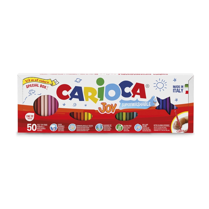 PLUMONES CARIOCA JOY 50 UNIDADES · CAJA DE MEDIO METRO - 1