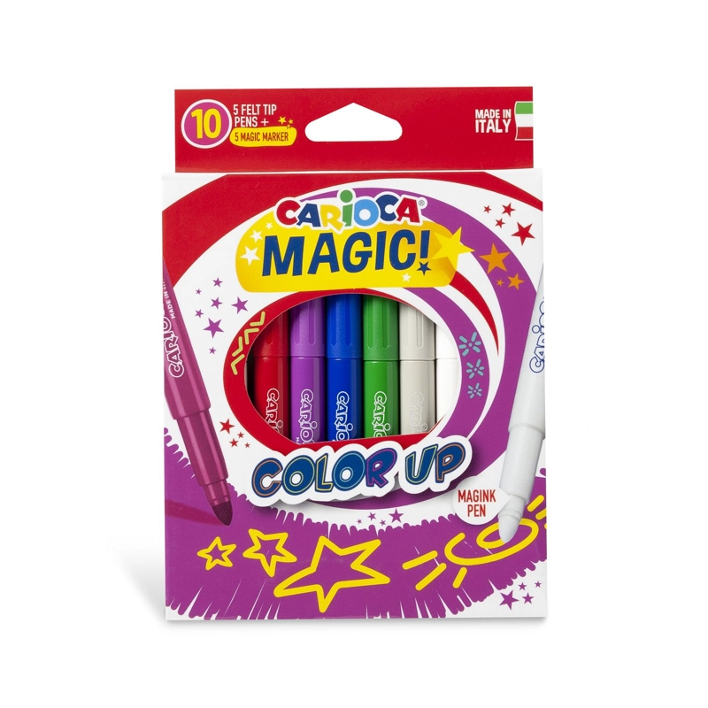 PLUMONES CARIOCA MAGIC COLOR UP 10 UNIDADES CON 5 MAGINKS - 1
