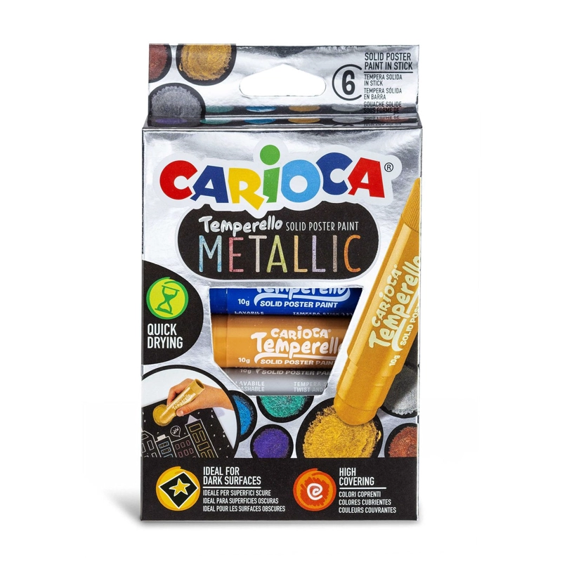 TE MPERAS SOLIDAS CARIOCA TEMPERELLO METALLIC 6 UNIDADES - 1
