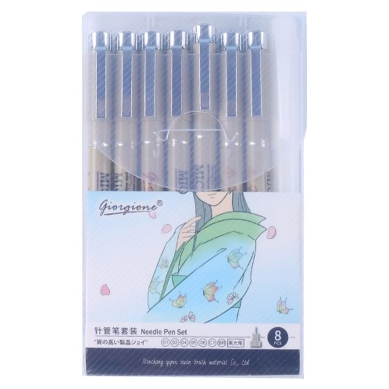 ESTILOGRAFOS GIORGIONE ZG008 SET 8 PIEZAS CON PUNTA BLANDA - 2