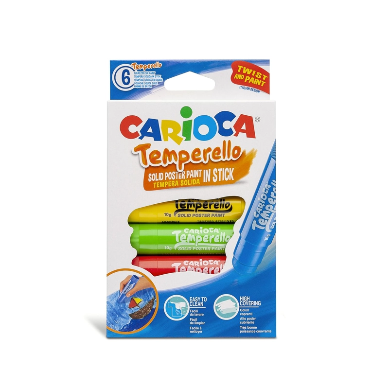 TE MPERAS SOLIDAS CARIOCA TEMPERELLO 6 COLORES SURTIDOS - 1