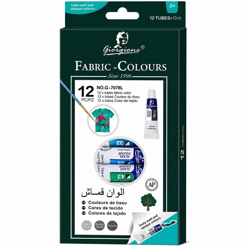 SET 12 PINTURAS PARA TELA GIORGIONE G-7078 · 12 X 12 ML - 1