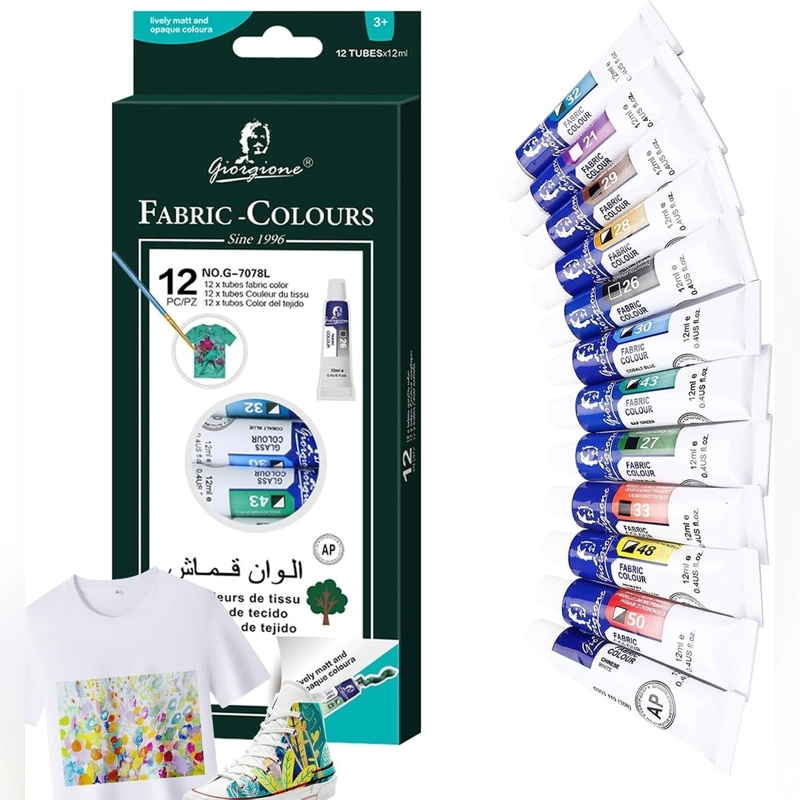 SET 12 PINTURAS PARA TELA GIORGIONE G-7078 · 12 X 12 ML - 2