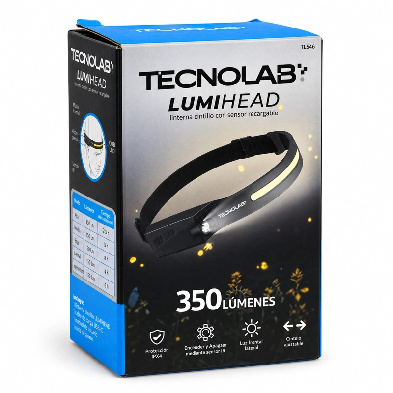 LINTERNA CINTILLO LED RECARGABLE SENSOR TECNOLAB TL546 - 5
