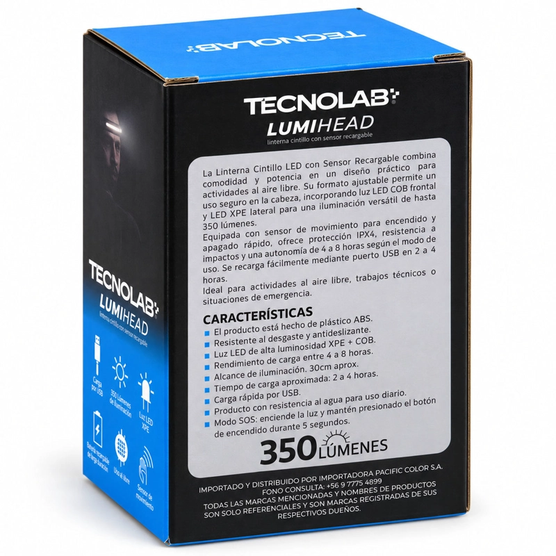 LINTERNA CINTILLO LED RECARGABLE SENSOR TECNOLAB TL546 - 6