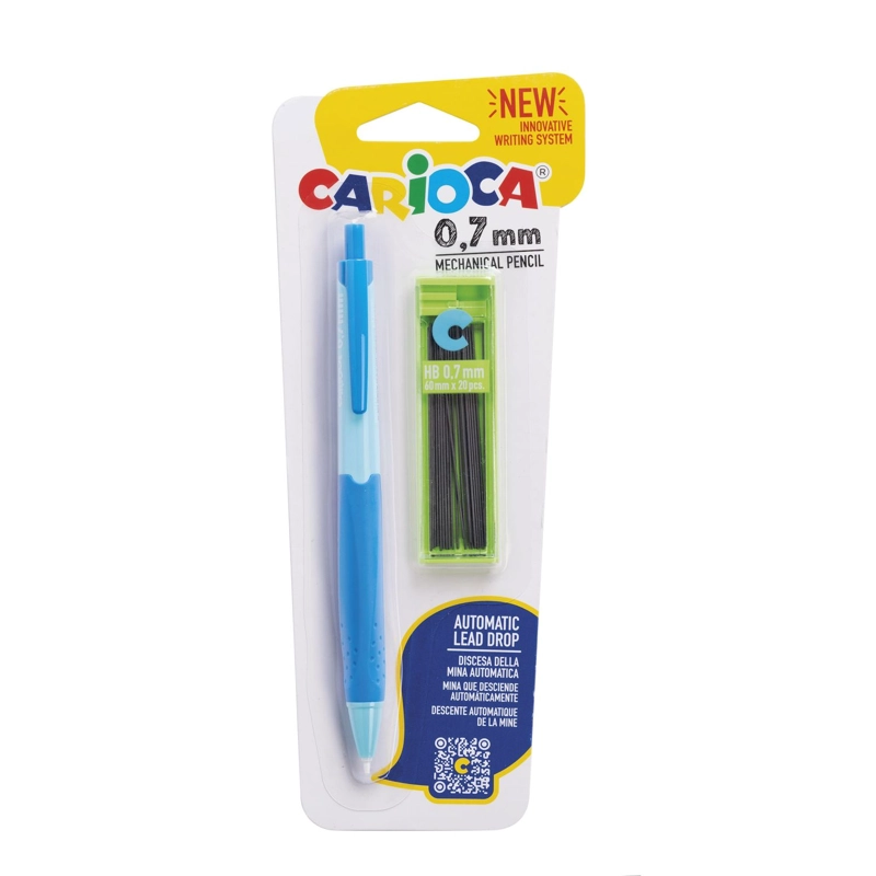 PORTAMINAS CARIOCA 0,7 MM CON ESTUCHE DE MINAS DE REPUESTO - 1