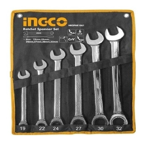 SET HERRAMIENTAS INGCO LLAVES HKSPAR1061 6 PIEZAS PUNTA/CHICHARRA INDUSTRIAL 19-32 MM - 3