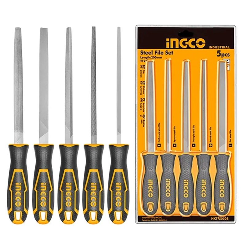SET LIMAS INDUSTRIAL PARA METAL 5 PIEZAS 200MM/8' HKTFS0508 - 3