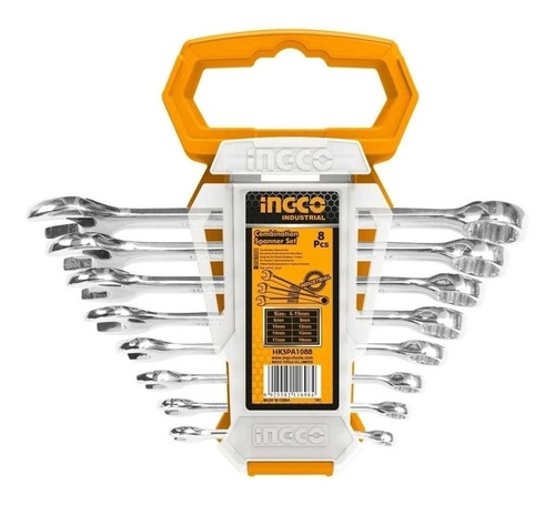 SET HERRAMIENTAS INGCO LLAVES HKSPA1088 8 PIEZAS PUNTA/CORONA INDUSTRIAL 6-19 MM - 1
