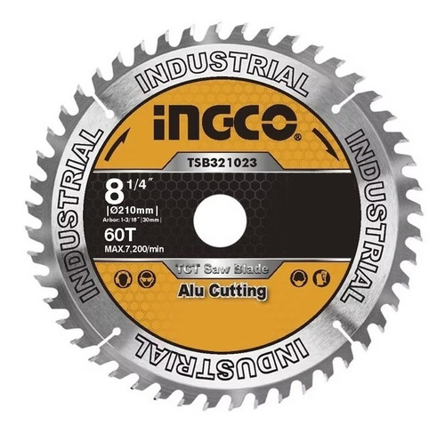 DISCO INGCO SIERRA CIRCULAR INDUSTRIAL ALUMINIO 60T 210 MM 8 1/4' TSB321023 - 1
