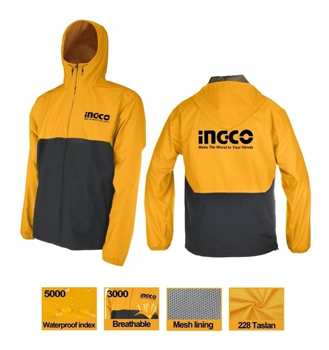 CHAQUETA IMPERMEABLE TALLA XXL INGCO HJATL2281.XXL - 2
