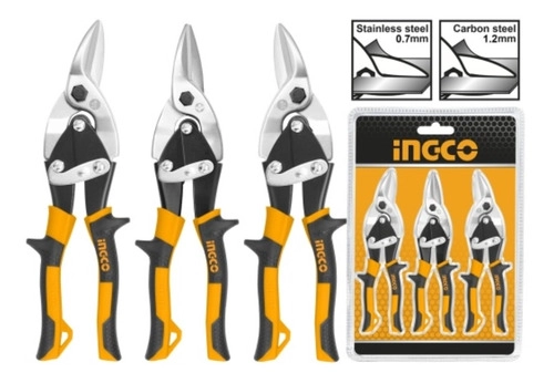 SET TIJERAS DE AVIACION 3 PIEZAS 250MM/10' INGCO HTSNK0110 - 2