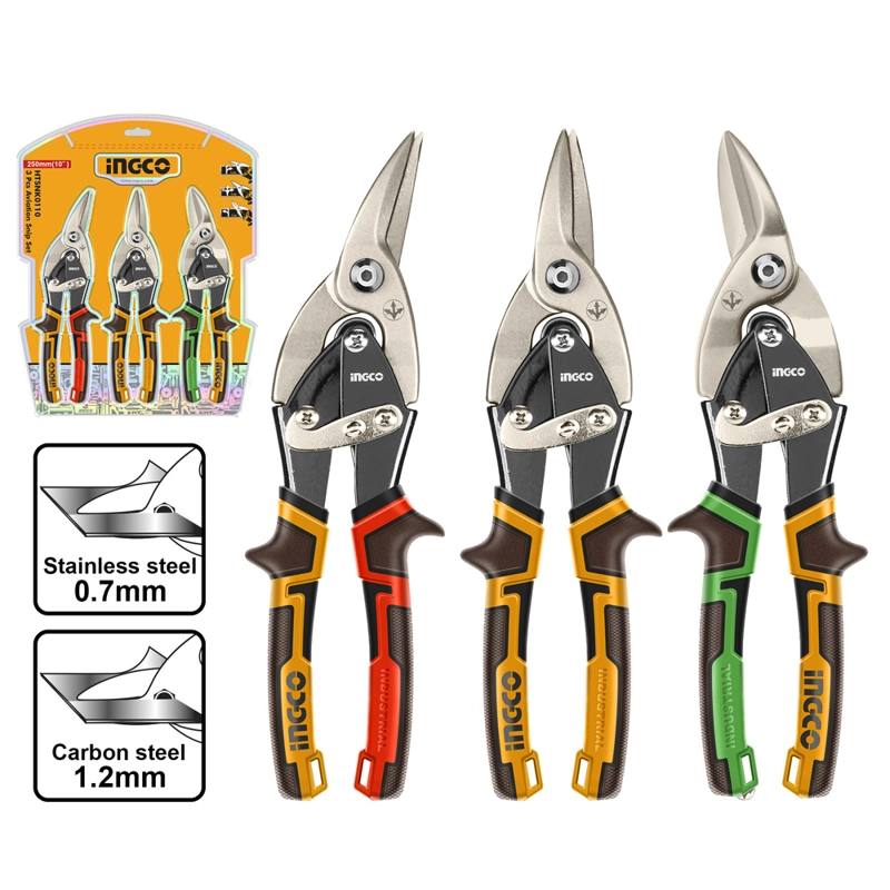 SET TIJERAS DE AVIACION 3 PIEZAS 250MM/10' INGCO HTSNK0110 - 3