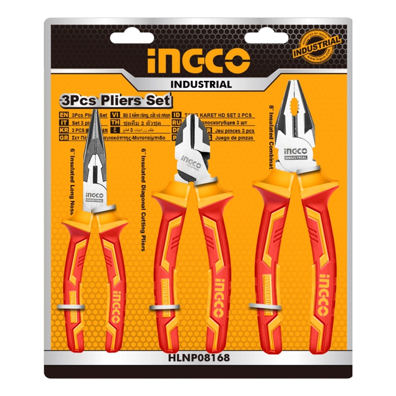 SET ALICATES INDUSTRIAL AISLADO VDE 3 PIEZAS INGCO - 2