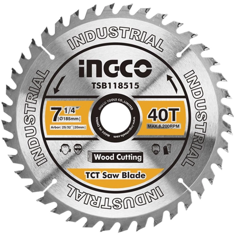 DISCO SIERRA CIRCULAR INDUSTRIAL MADERA 40T 185MM 7 1/4' - 2