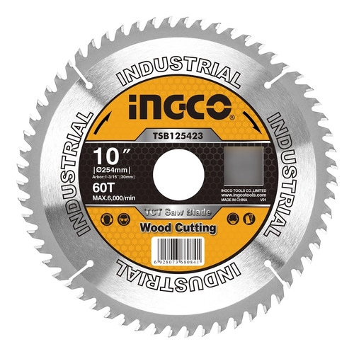 DISCO DE SIERRA CIRCULAR INDUSTRIAL MADERA 60T 254MM 10' - 1