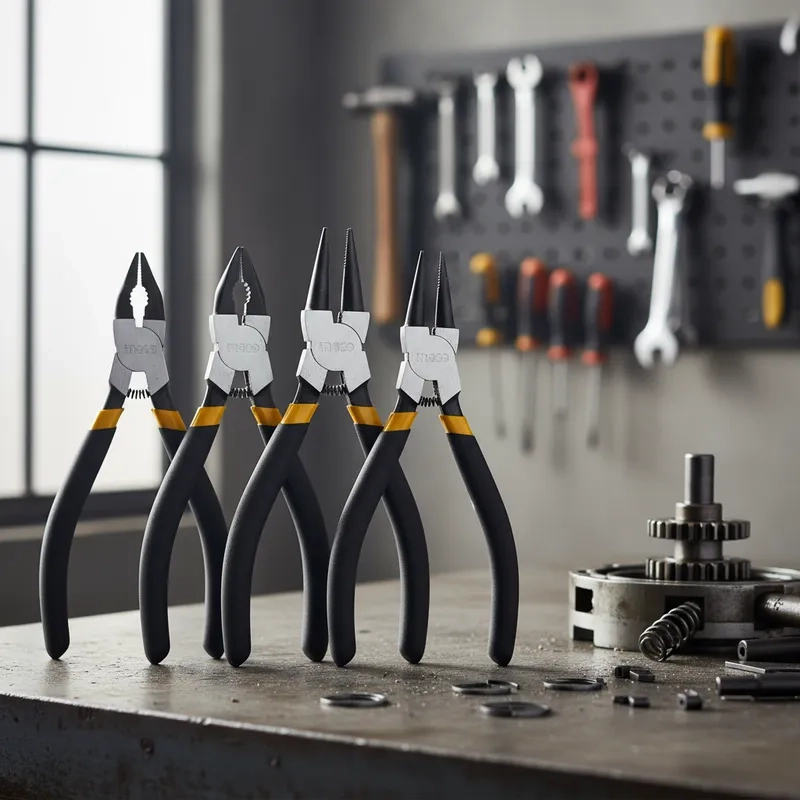 SET ALICATES SEGURO SEEGER EXTERNO/INTERNO 4 PIEZAS 180MM/7' - 2