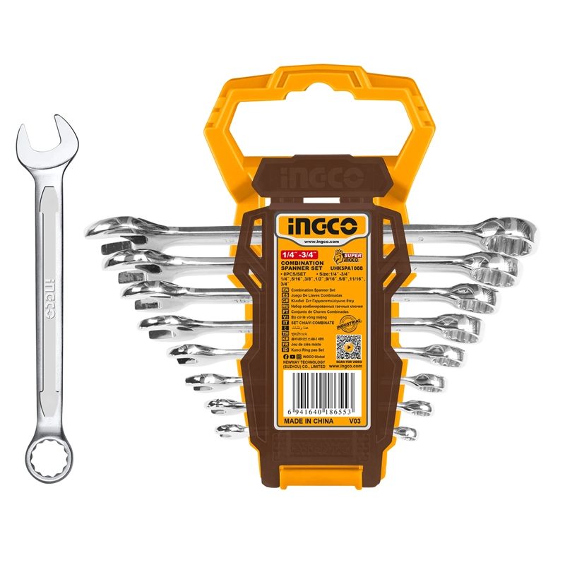SET LLAVES PUNTA/CORONA INDUSTRIAL 8 PIEZAS 1/4'-3/4' INGCO - 1