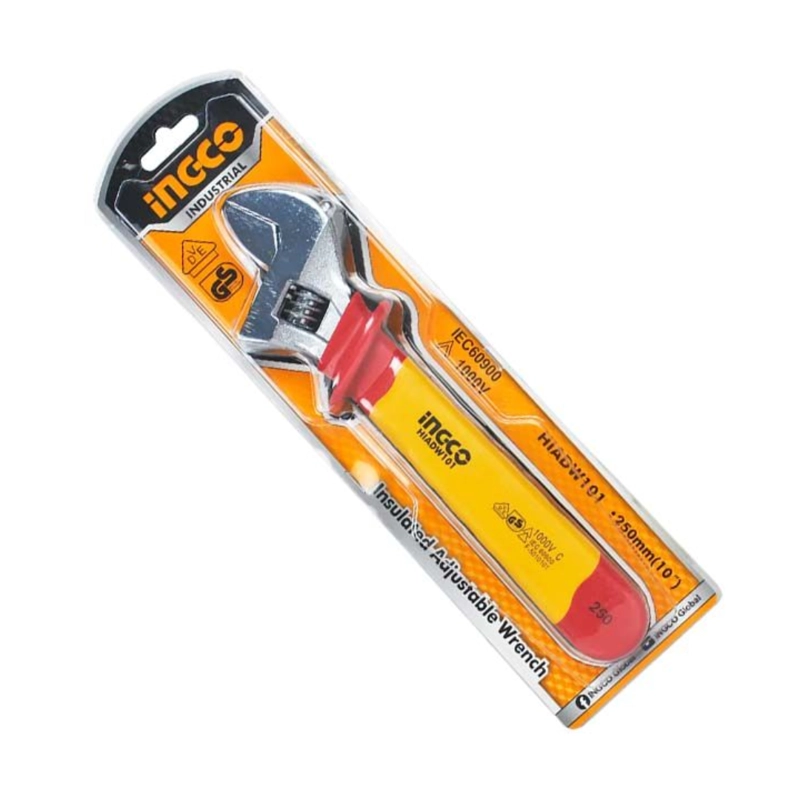 LLAVE AJUSTABLE INDUSTRIAL AISLADO VDE 250MM/10' INGCO - 2