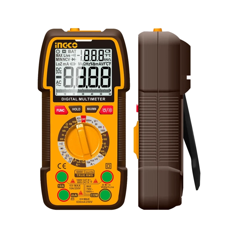 MULTIMETRO DIGITAL INDUSTRIAL 6000 CUENTAS 1000V INGCO - 1