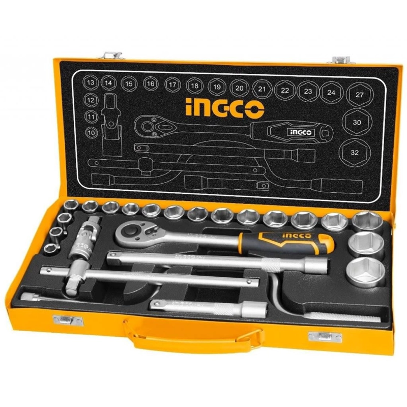 SET DADOS Y CHICHARRA INDUSTRIAL 24 PIEZAS 1/2' - 1