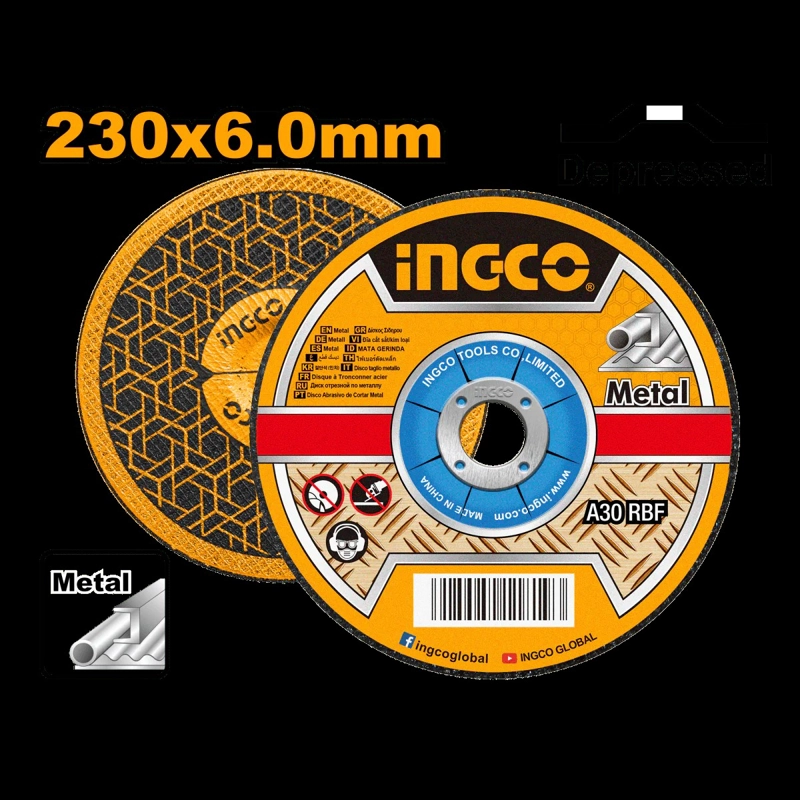 DISCO DESBASTE PARA METAL 230X6X22MM 9' INGCO MGD602301 - 3