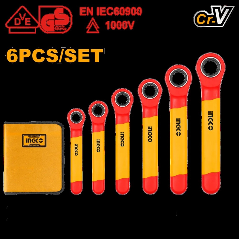 SET LLAVES CORONA CHICHARRA AISLADA VDE10-19MM 6PZA INGCO - 3