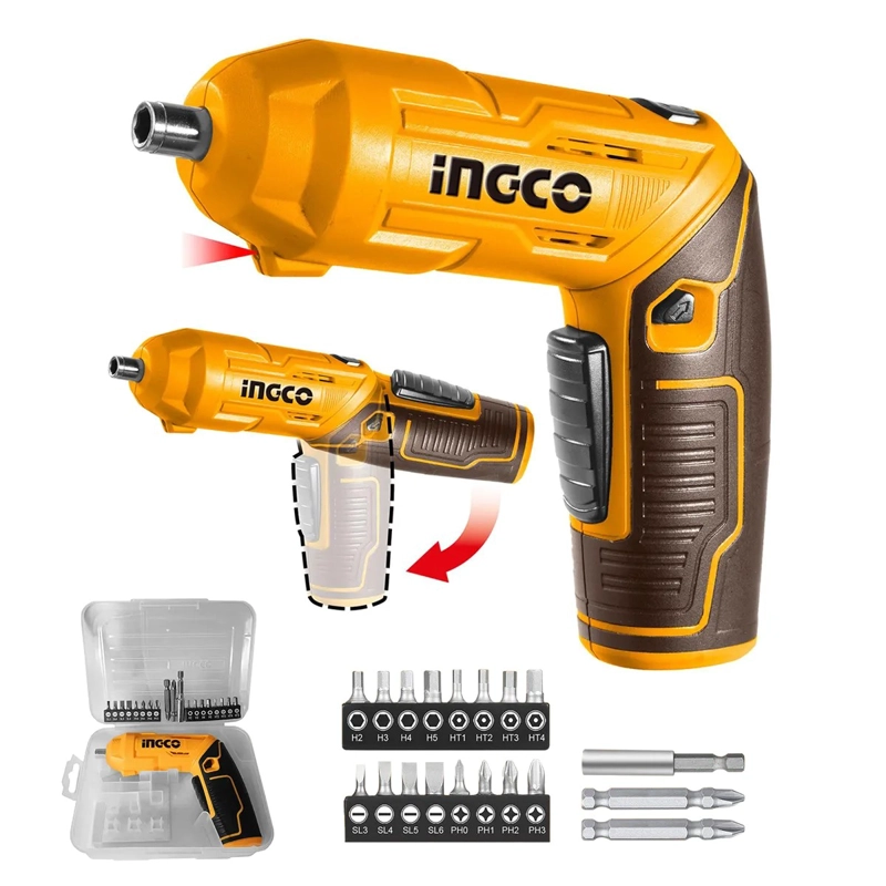 ATORNILLADOR INALAMBRICO +19 ACCESORIOS 1/4' 4V INGCO - 1
