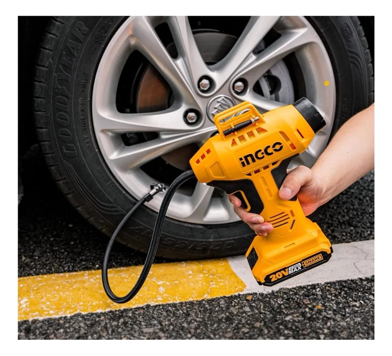 COMPRESOR INFLADOR INALAMBRICO INGCO 20V 150 PSI - 3