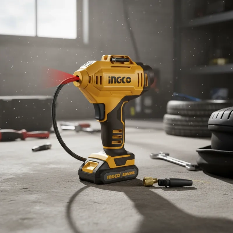 COMPRESOR INFLADOR INALAMBRICO INGCO 20V 150 PSI - 5