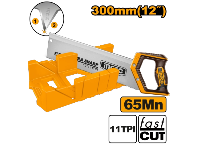 SERRUCHO COSTILLA 11TPI CON INGLETE 300MM/12' INGCO - 2