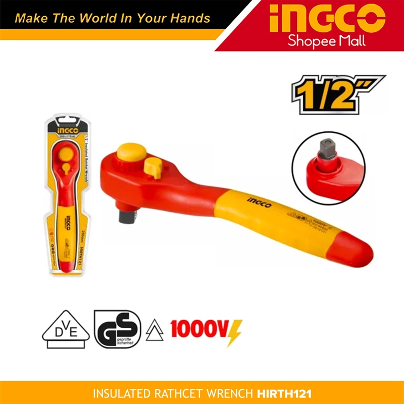 LLAVE CHICHARRA INDUSTRIAL AISLADA VDE 36T 1/2' INGCO - 2