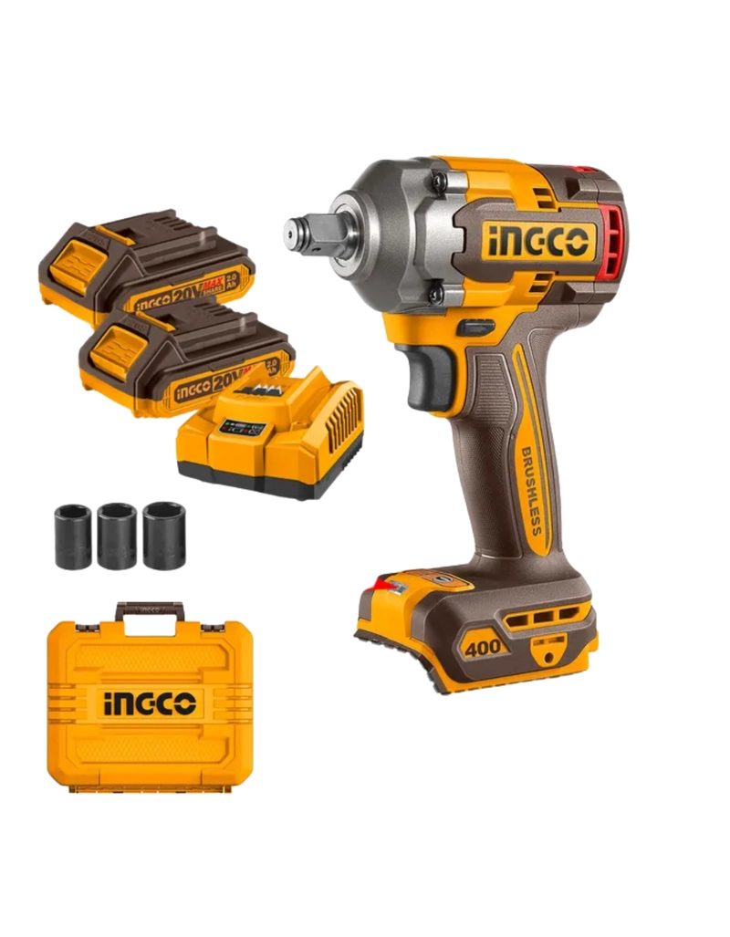 PISTOLA DE IMPACTO BL +2BAT 2AH Y CARG INDUST 1/2' 20V/400NM - 1