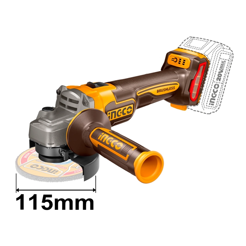 SET TALADRO BL Y ESMERIL BL +2BAT Y CARG +ACCESORIOS INGCO - 3