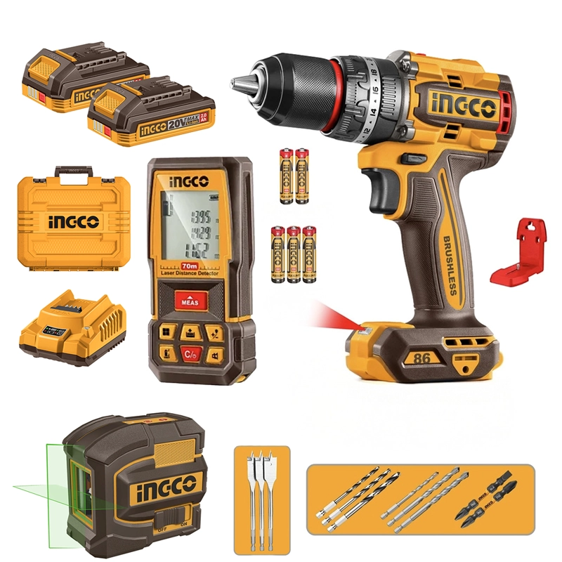 TALADRO PER BL +2 BAT Y CARG + MEDIDOR NIVEL LASER 20V/86NM - 1