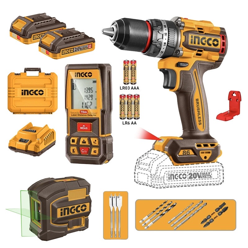 TALADRO PER BL +2 BAT Y CARG + MEDIDOR NIVEL LASER 20V/86NM - 5