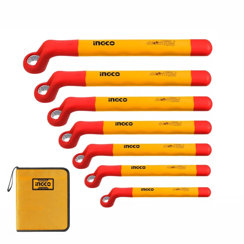 SET LLAVES CORONA ACODADA INDUSTRIAL AISLADA VDE 8-19MM 7PZA - 1