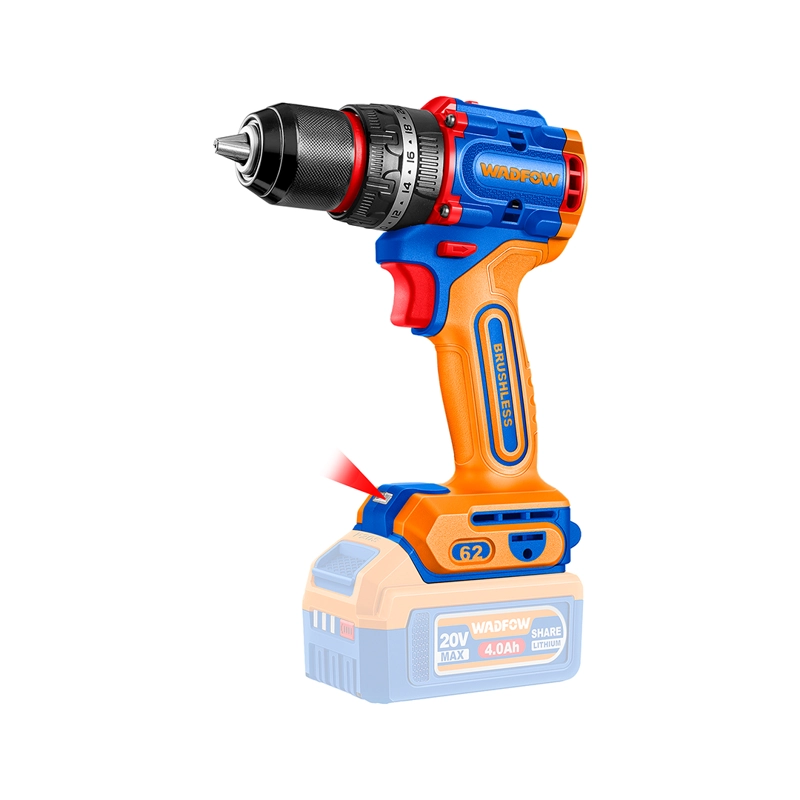 KIT TALADRO Y ESMERIL INALAMBRICO WADFOW 20V + 2 BAT Y CARG. - 6