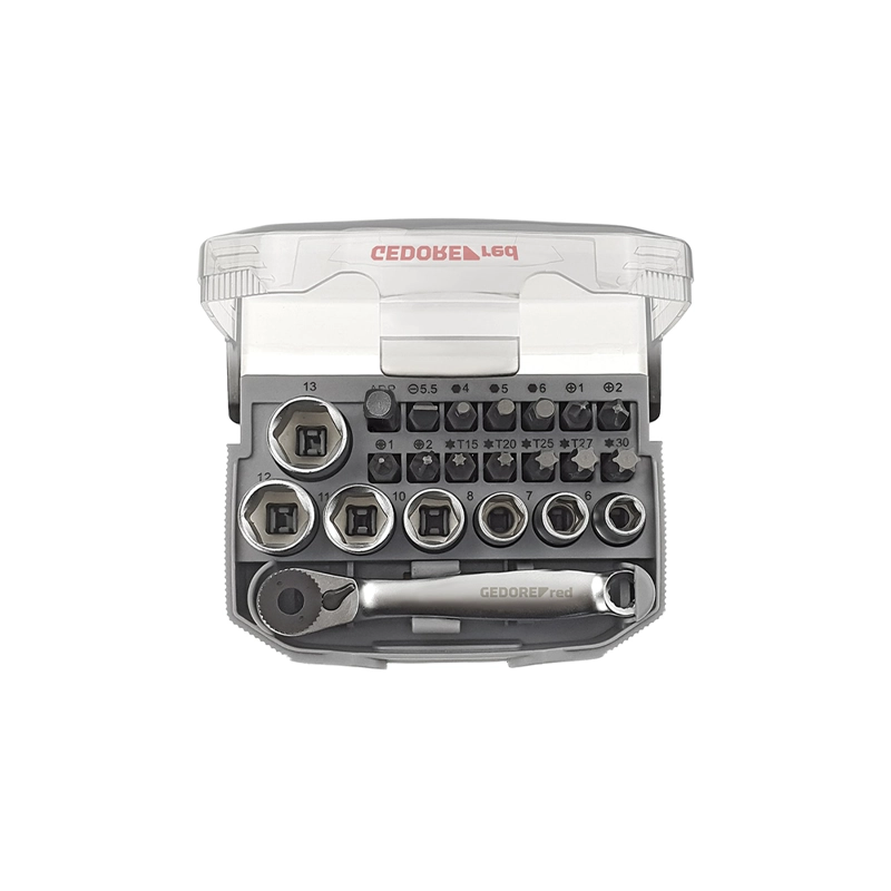 SET DADOS Y CHICHARRA 1/4' 23 PZS GEDORE RED - 1