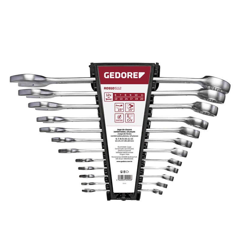 SET LLAVES PUNTA CORONA 6-22MM 12 PZS GEDORE RED - 1