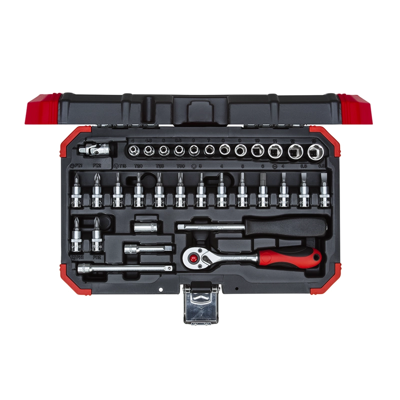 SET DADOS HEXAGONALES 1/4' 4-13MM 33 PZS GEDORE RED - 1