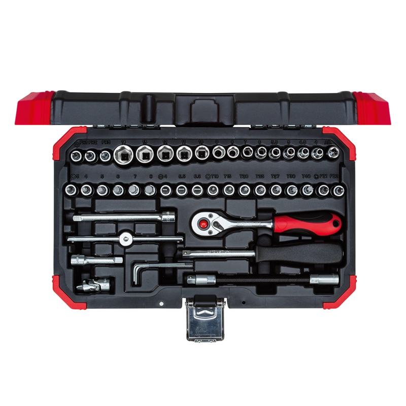 SET DADOS HEXAGONALES 1/4' 4-14MM 46 PZS GEDORE RED - 1