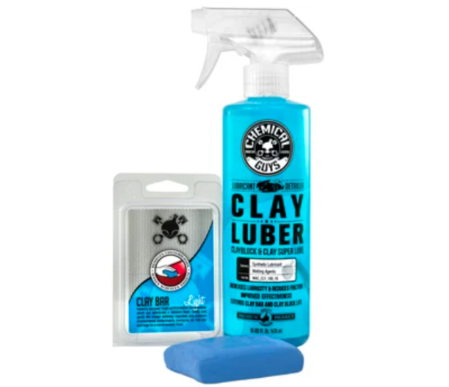 KIT DESCONTAMINANTE CHEMICAL GUYS (CLAY BAR AZUL + CLAY LUBER) - 1