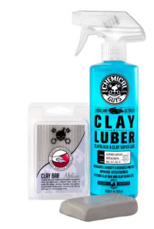 KIT DESCONTAMINANTE CHEMICAL GUYS - CLAY BAR GRIS Y CLAY LUBER - 1