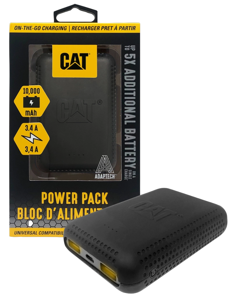 BATERIA EXTERNA CAT DE 10,000 MAH CON DOBLE USB DE 3,4 AMPERIOS - 1
