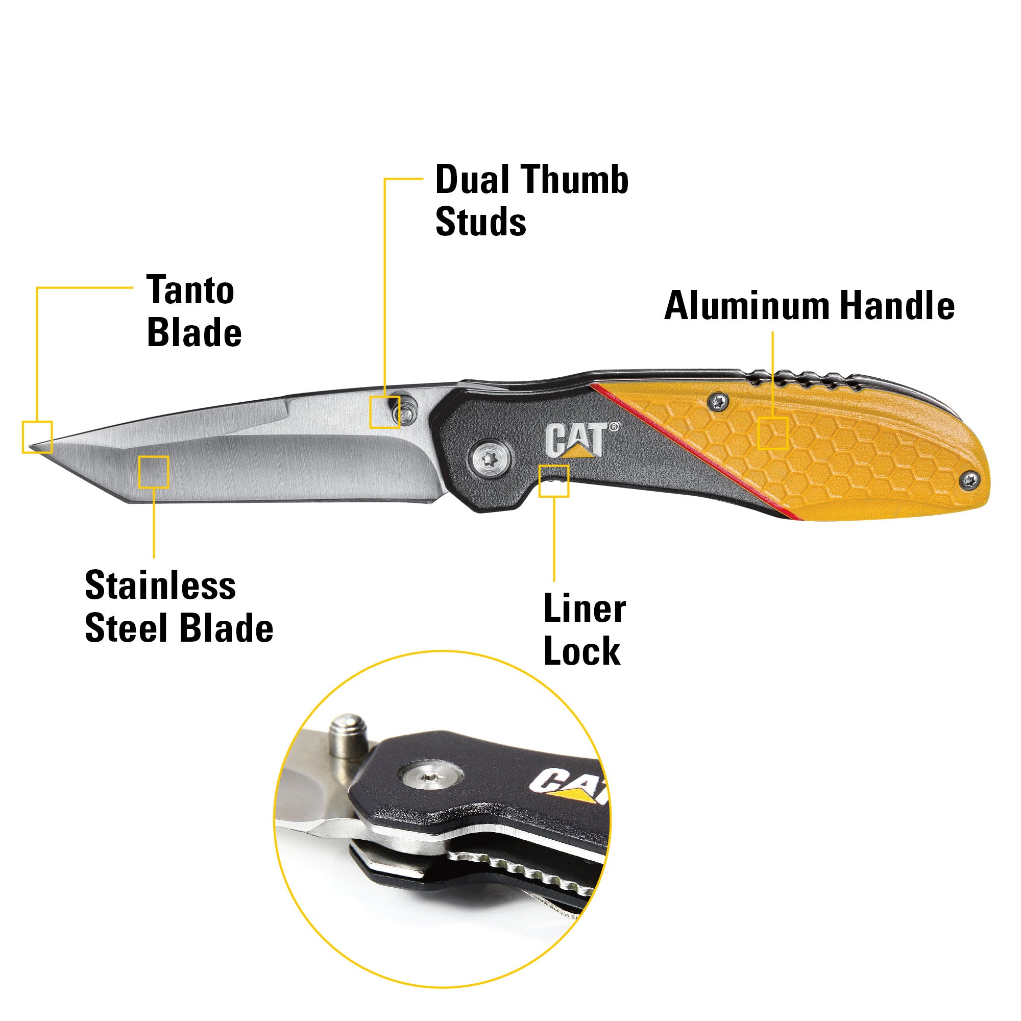 CUCHILLO NAVAJA PLEGABLE CAT 980047 TANTO - 6